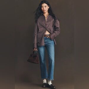 Frame reboot crop high rise boot cut jeans in medium blue Anthropologie- NWT